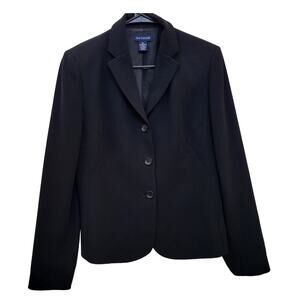 Ann Taylor Blazer Black Career Jacket w/ Shoulder Pads 3 Button Women Sz 6
